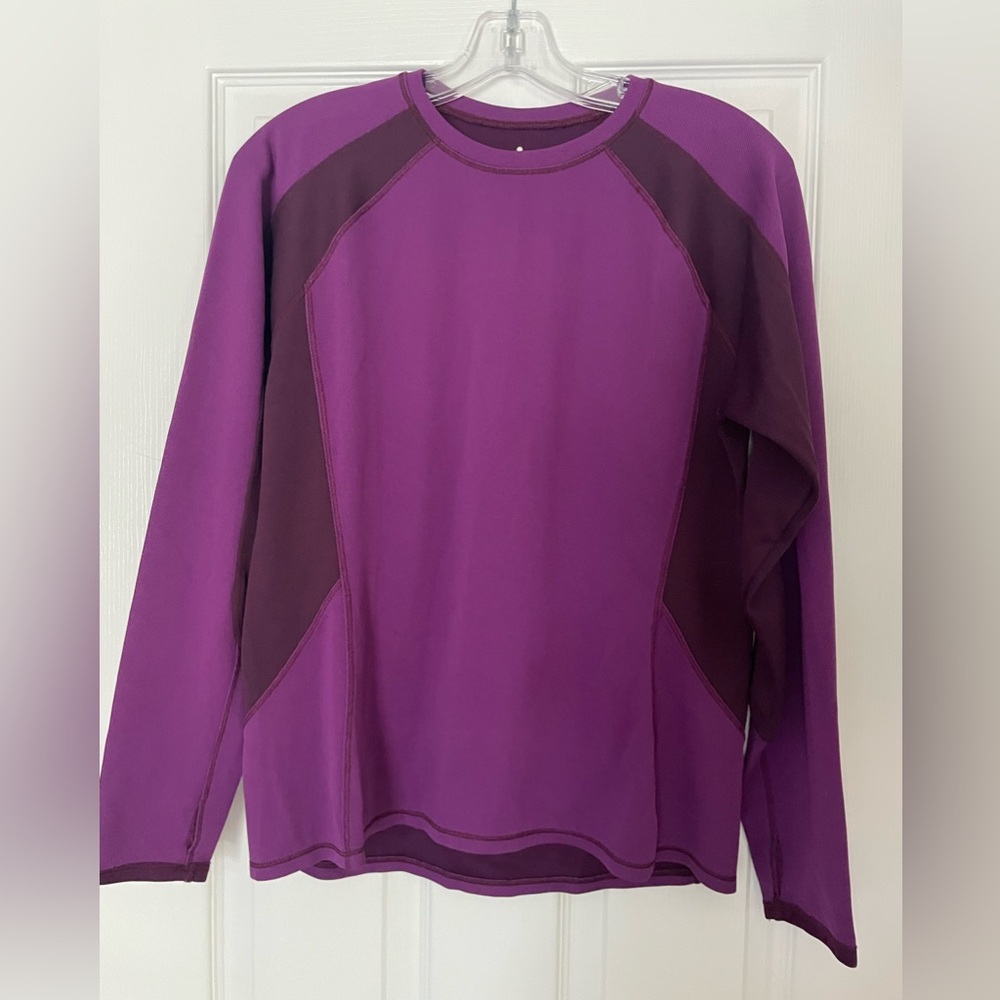 L.L. Bean mid weight base layer, purple, size M